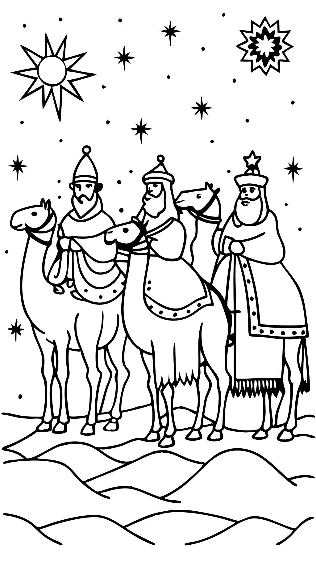 three wise men coloring page